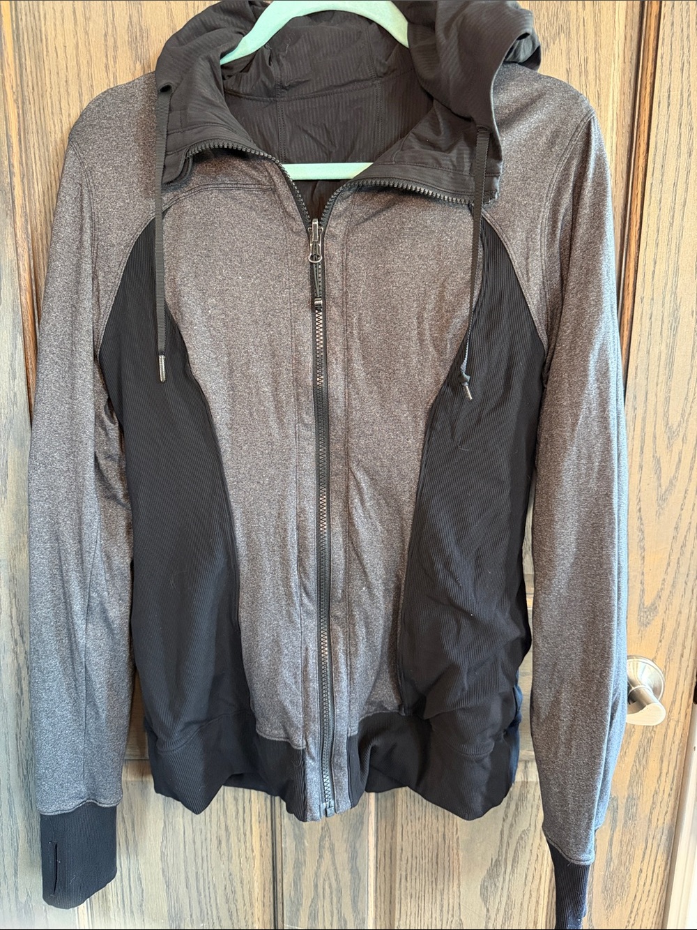 lululemon athletica Gray and Black Panel Hoodie